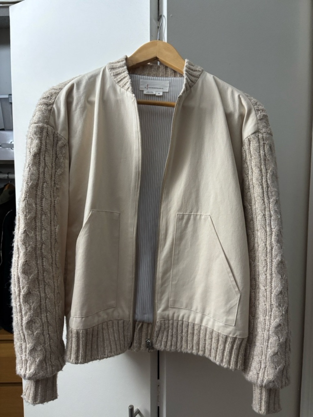 Anthropologie Knit-Sleeve Jacket
